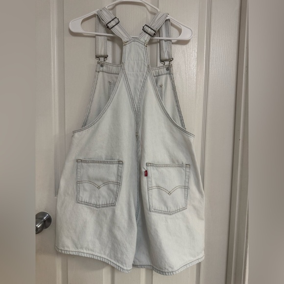 Levi’s Two Horse Brand Striped Denim Short Overalls - Size M - Picture 6 of 13